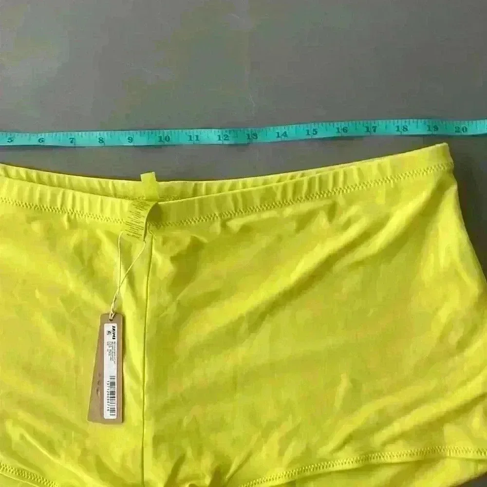 SKIMS NWT Citrus Recycled Swim Cut Out Mid Waist Boyshorts Size 4X